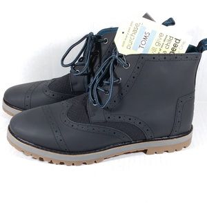 Toms Brogue Mens Leather Boots Size 10 New